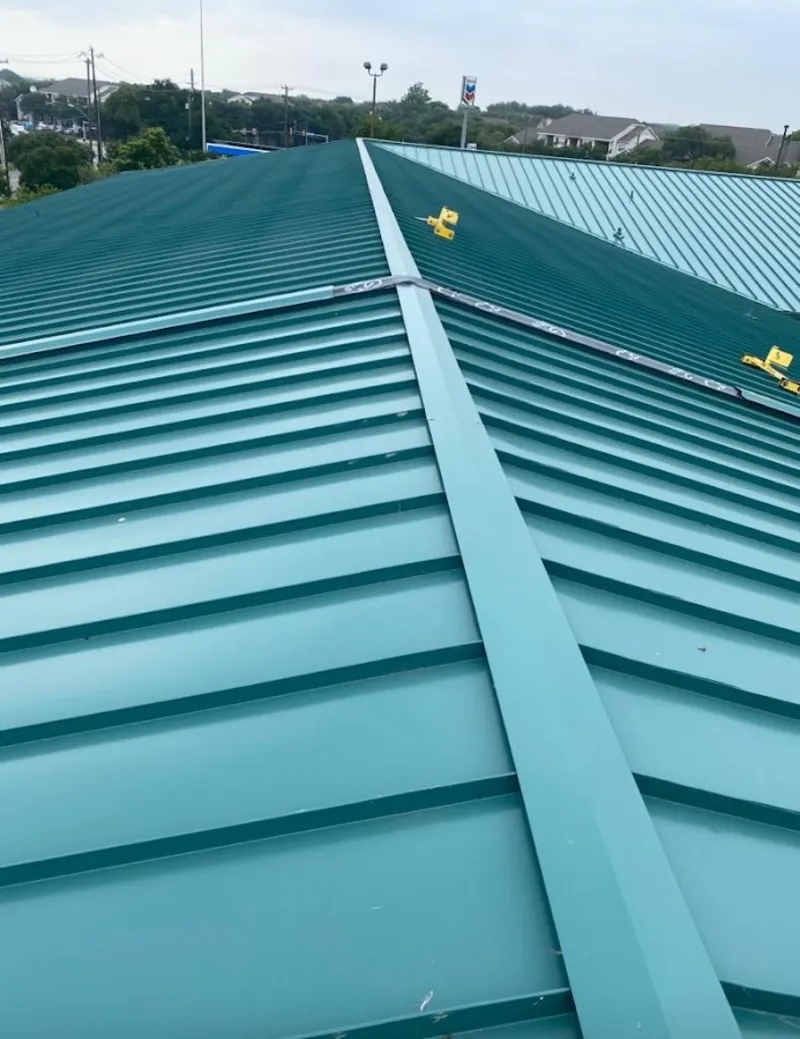 Green commercial metal roof ridge and valley for Metal Roof Repair in Morganton